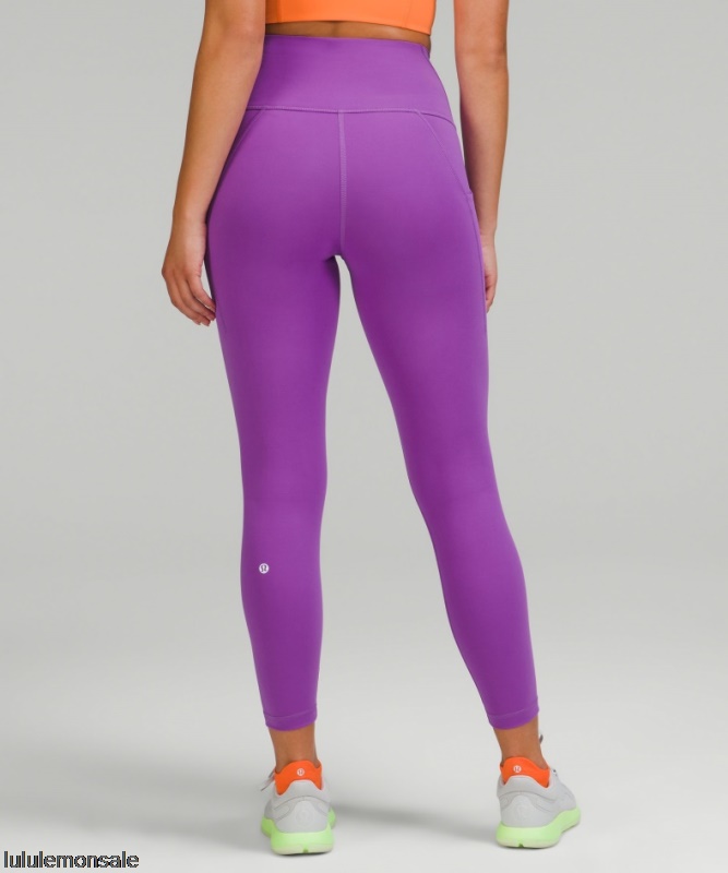 Lululemon Damen DELULU058 | Lululemon Deutschland Moonlit Magenta Wunder Train Hohe Strumpfhose Mit Taschen 25